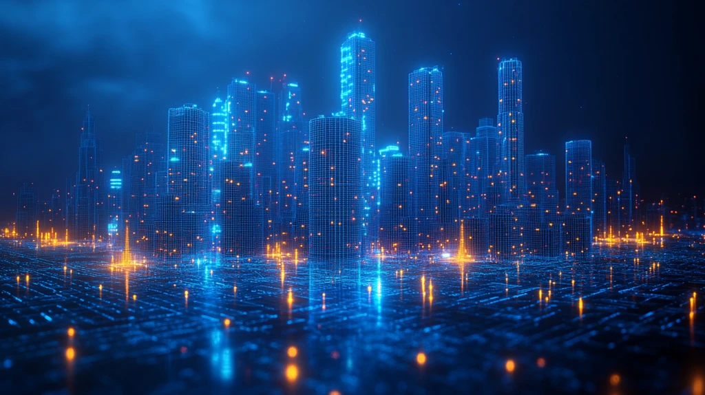 未来城市线框图