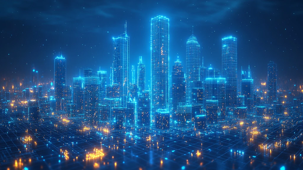 未来城市线框图