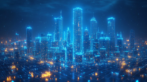 未来城市线框图