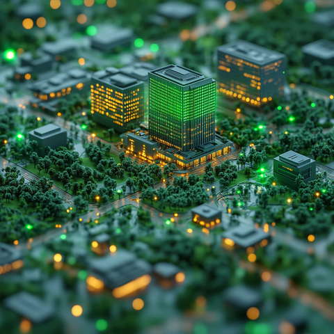 绿色投影办公楼