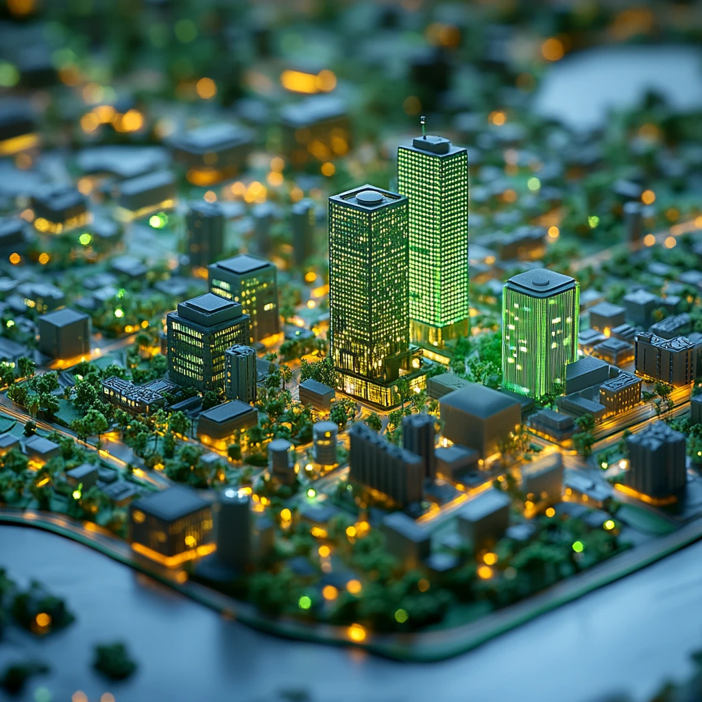 绿色投影办公楼