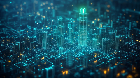 数字城市蓝线交织