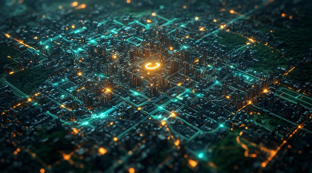 数字城市蓝线交织