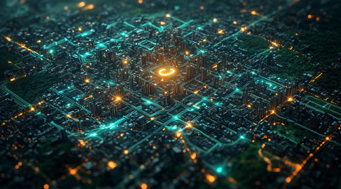 数字城市蓝线交织