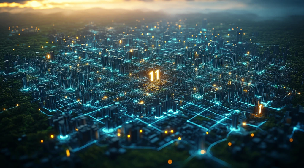 数字城市蓝线交织