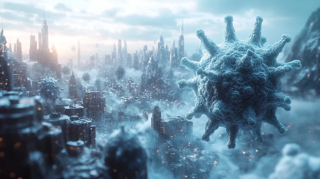 杀菌蓝贴城市背景