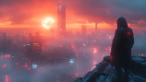 杀菌蓝贴城市背景