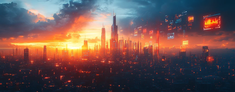 数字广告城市天际线