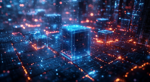 蓝色立方城市场景