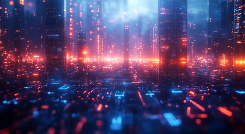 蓝色立方城市场景