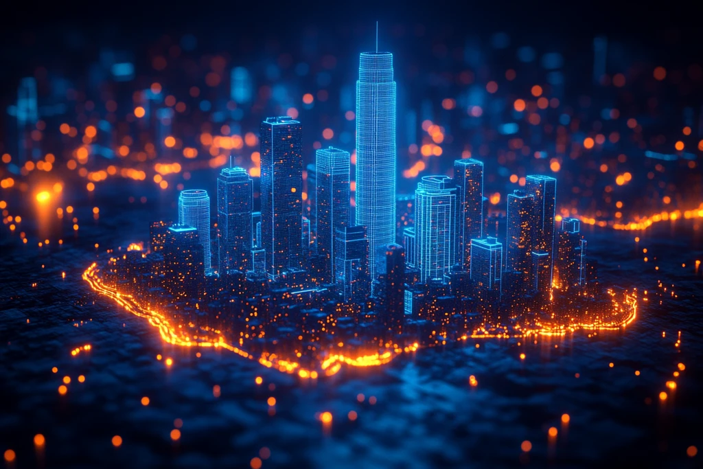 城市之夜线条图