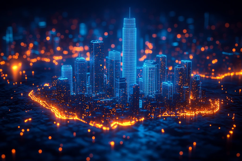 城市之夜线条图