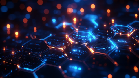 六边网格发光线条