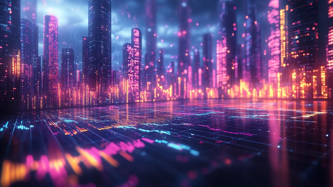 交易图表城市背景