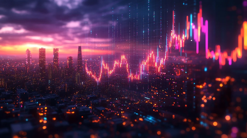 交易图表城市背景