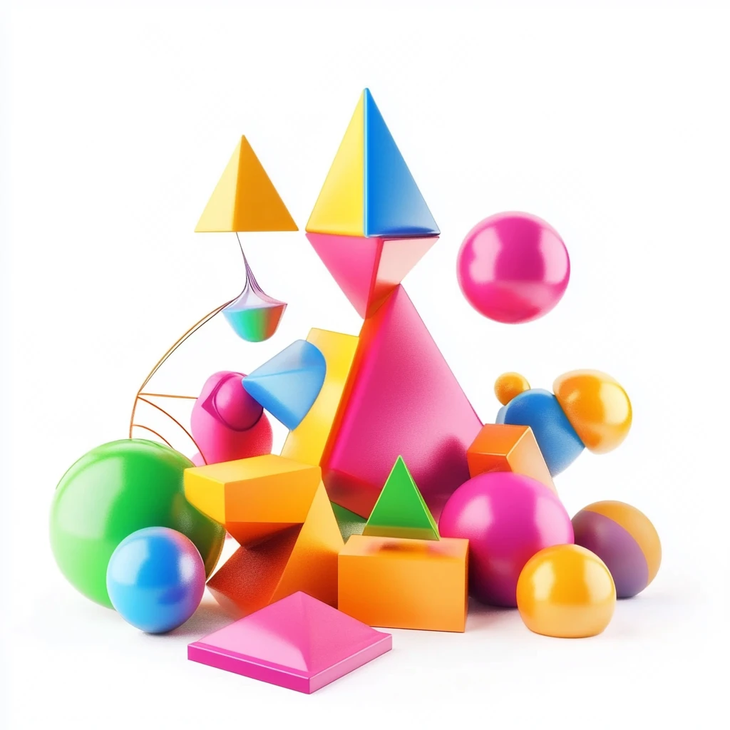 彩色立体几何图形