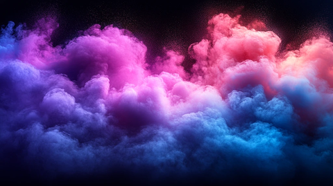 紫粉蓝粉末云