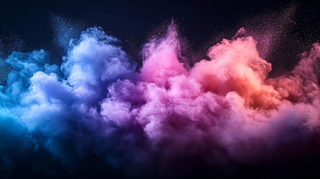 紫粉蓝粉末云