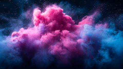 紫粉蓝粉末云