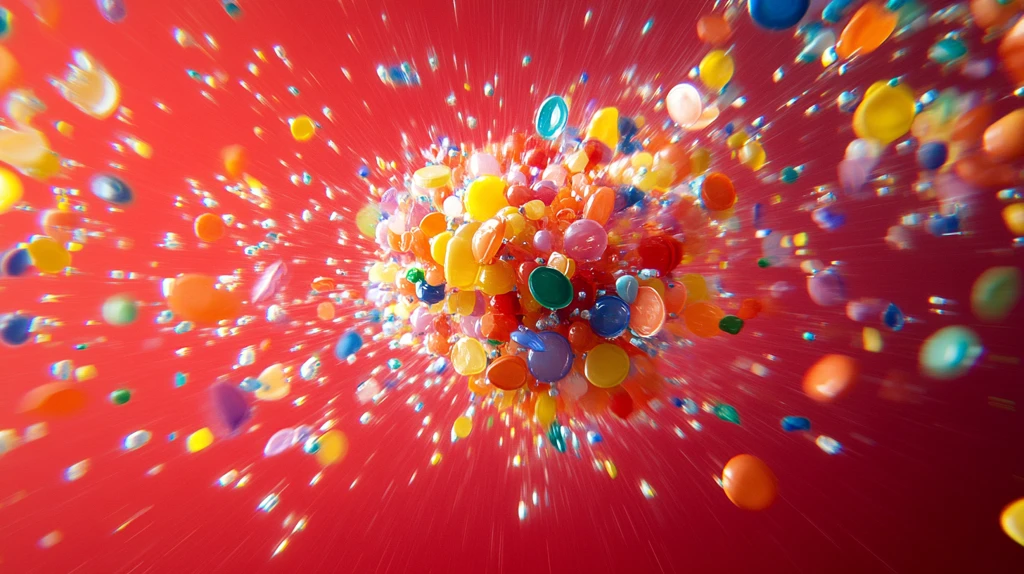 彩色塑料颗粒爆炸