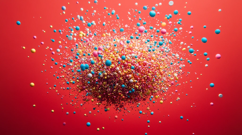 彩色塑料颗粒爆炸