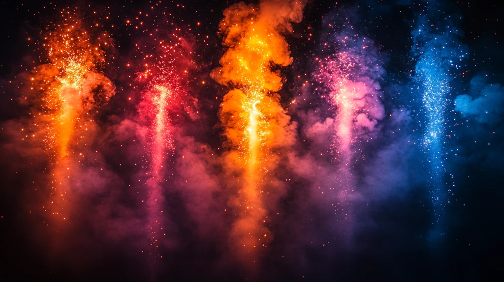 烟花升腾的轮廓