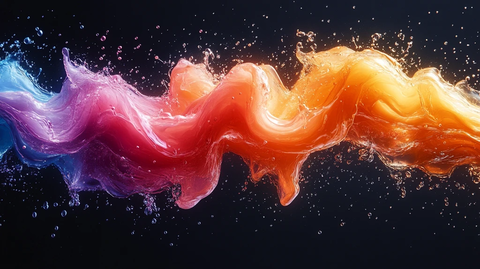 彩色液体飞溅