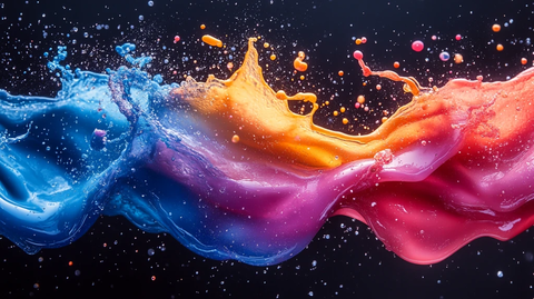 彩色液体飞溅