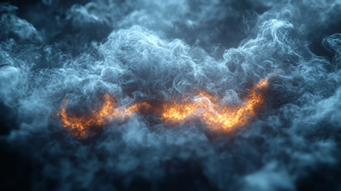 黑背景上的烟雾