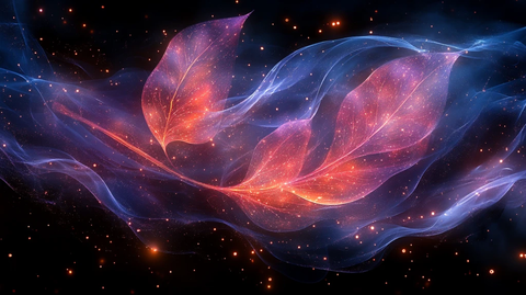 粉色紫色能量叶形