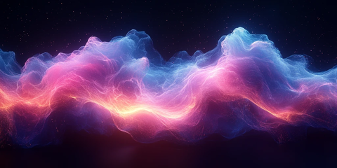 粉蓝波纹空间流动