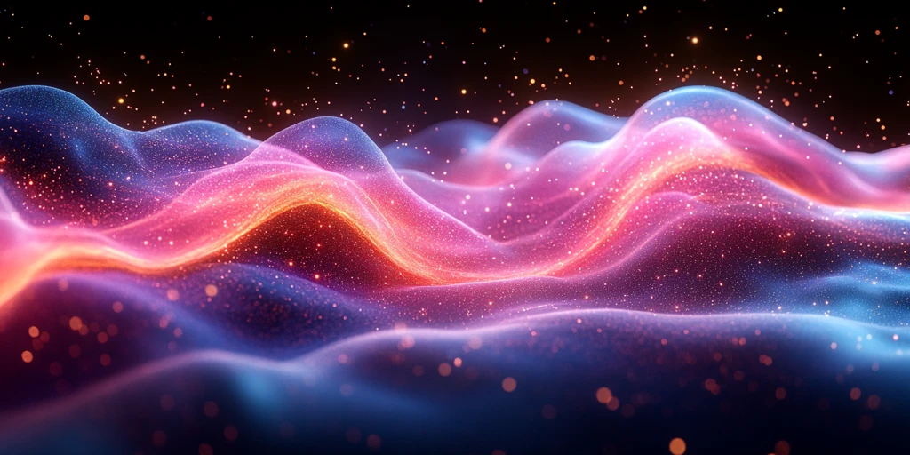 粉蓝波纹空间流动