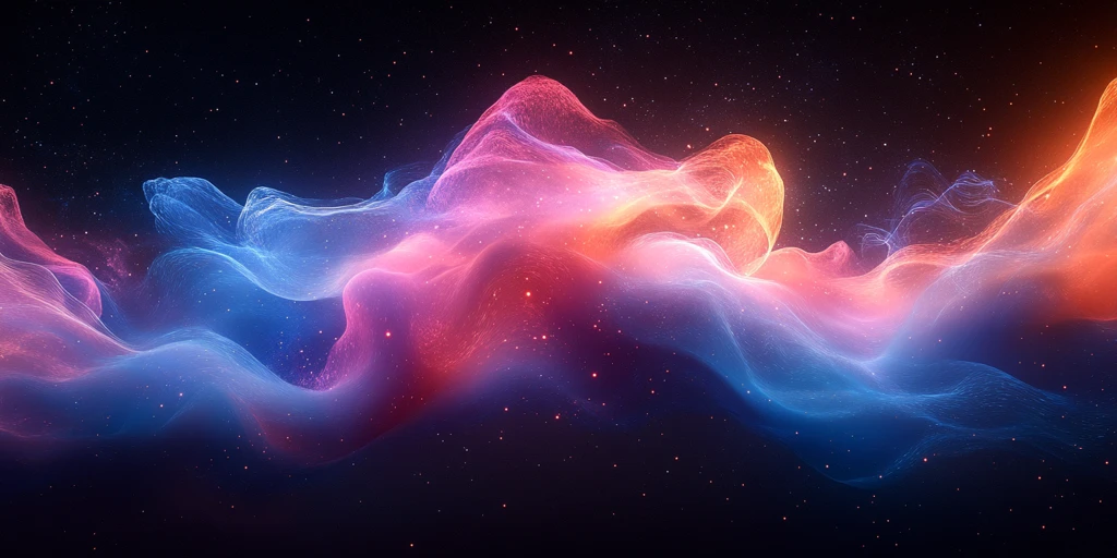 粉蓝波纹空间流动