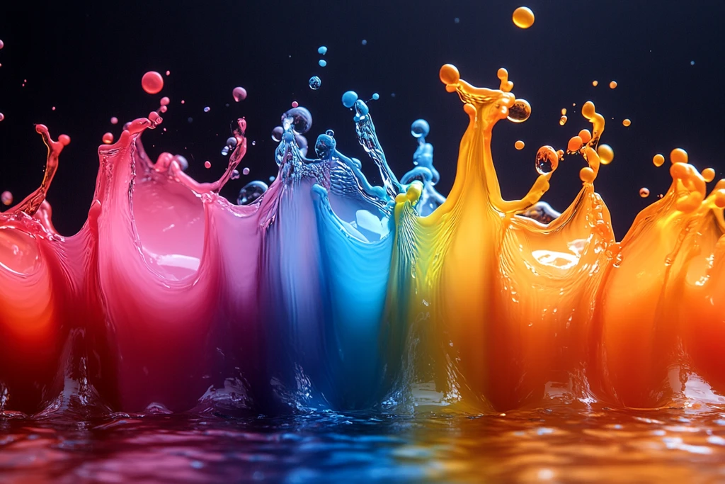 彩色墨水飞溅
