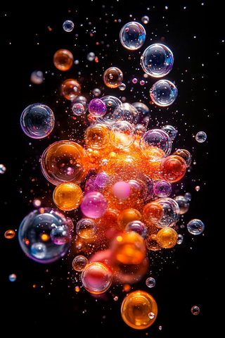 橙紫泡泡爆炸