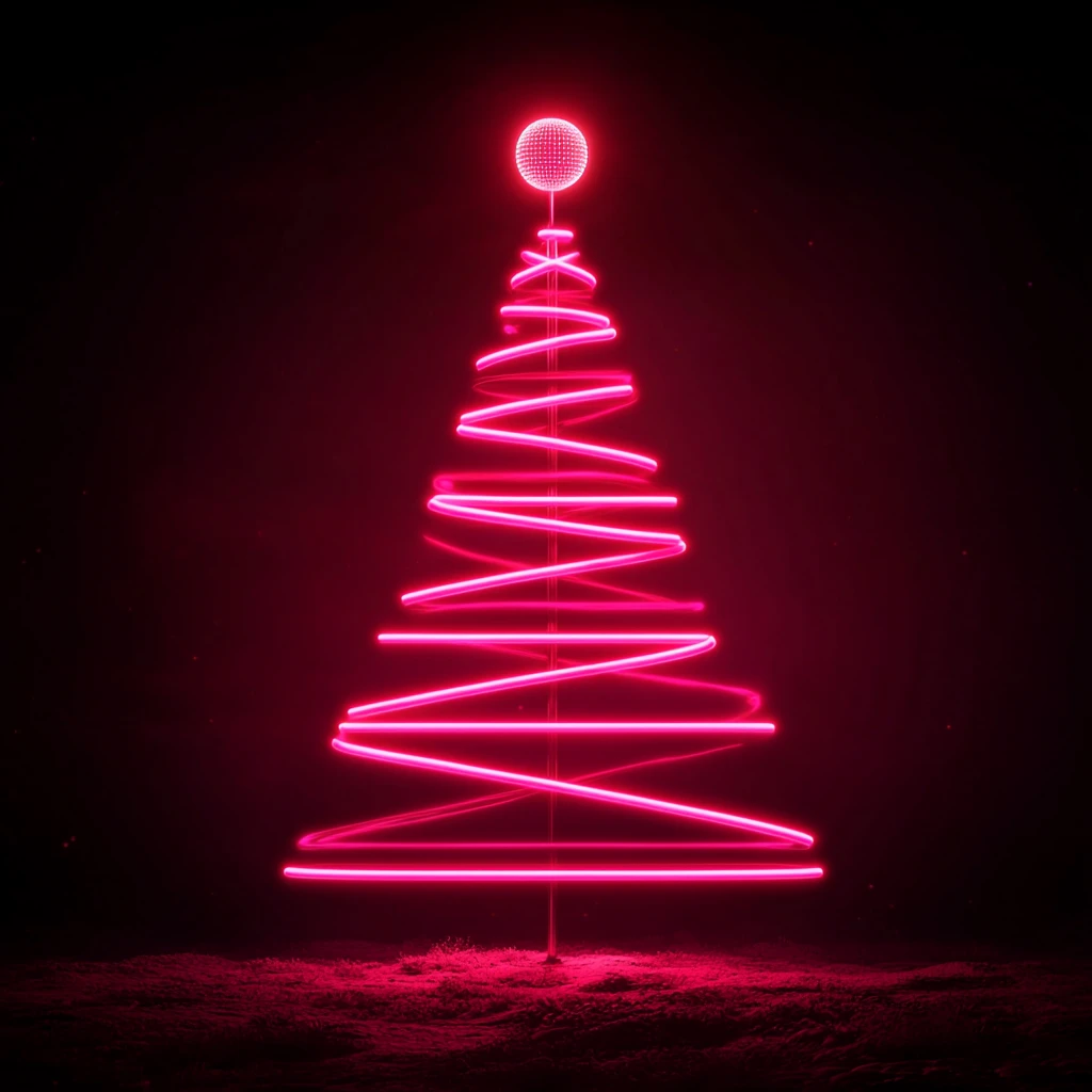 霓虹粉树迪斯科球