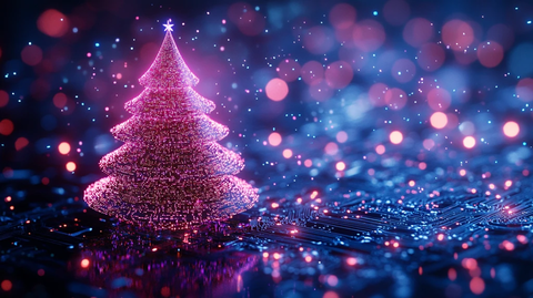 紫色芯片新年树