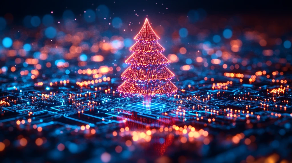 紫色芯片新年树