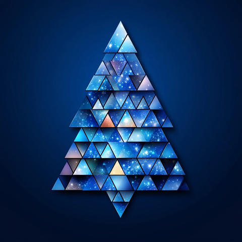 蓝色三角圣诞树