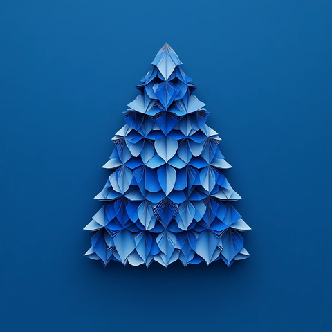 蓝色三角圣诞树