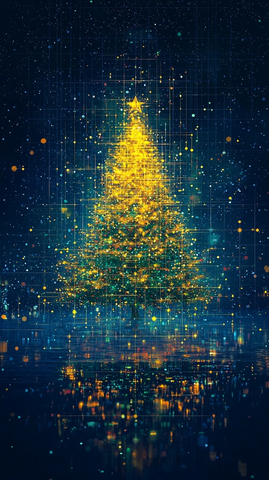 圣诞新年树网格