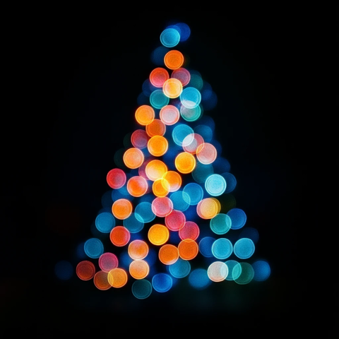 圣诞树散景纹样