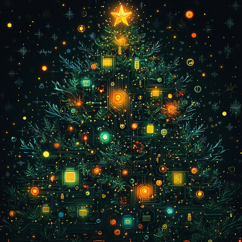 半导体芯片圣诞贺卡