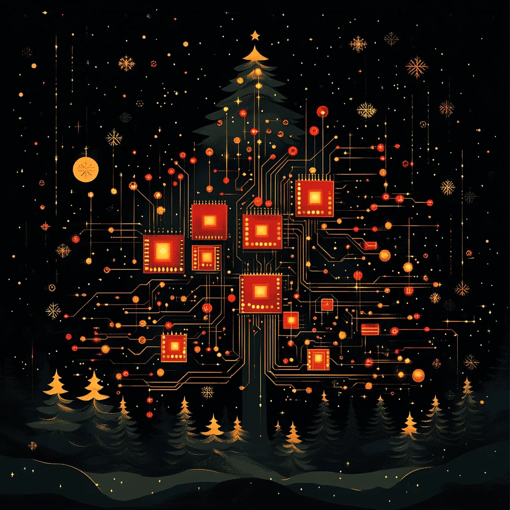 半导体芯片圣诞贺卡