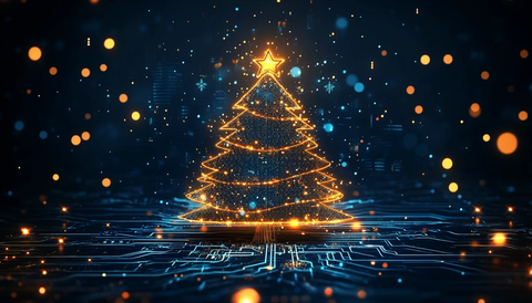 圣诞树电子科技贺卡