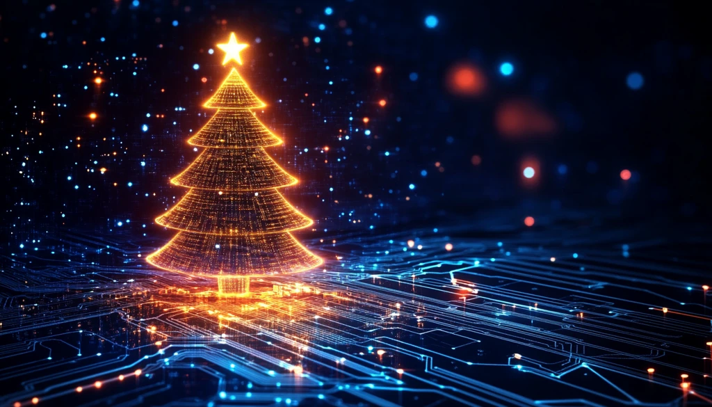 圣诞树电子科技贺卡