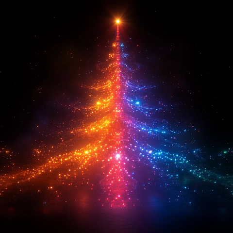 多彩星光圣诞树