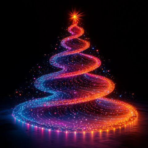 多彩星光圣诞树