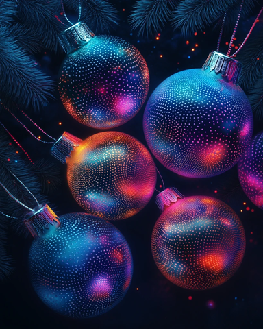 霓虹渐变圣诞球