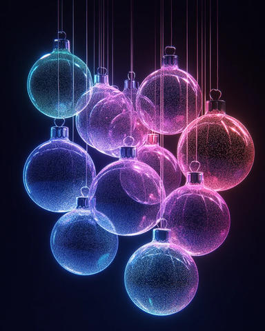 霓虹渐变圣诞球